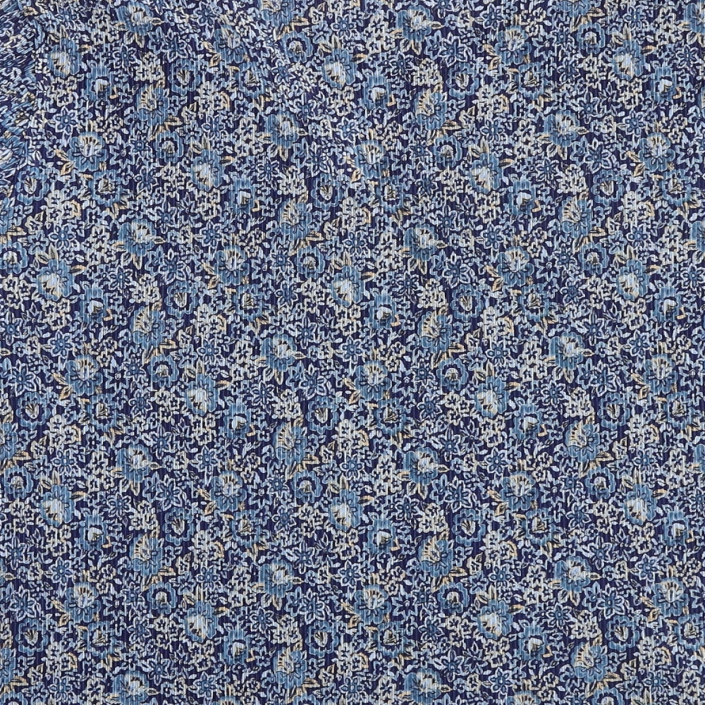 Bonmarché Womens Blue Floral Polyester Basic T-Shirt Size 16 V-Neck