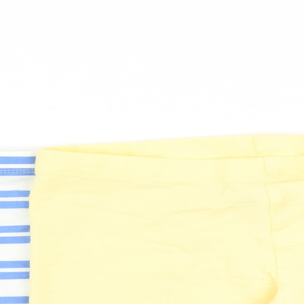 Marks and Spencer Girls Multicoloured Cotton Biker Shorts Size 6-7 Years L3 in Regular