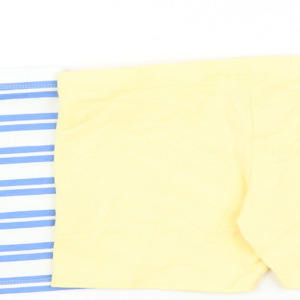 Marks and Spencer Girls Multicoloured Cotton Biker Shorts Size 6-7 Years L3 in Regular