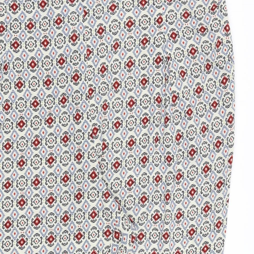 Marks and Spencer Womens Multicoloured Geometric Viscose Trousers Size 24 L20 in Regular