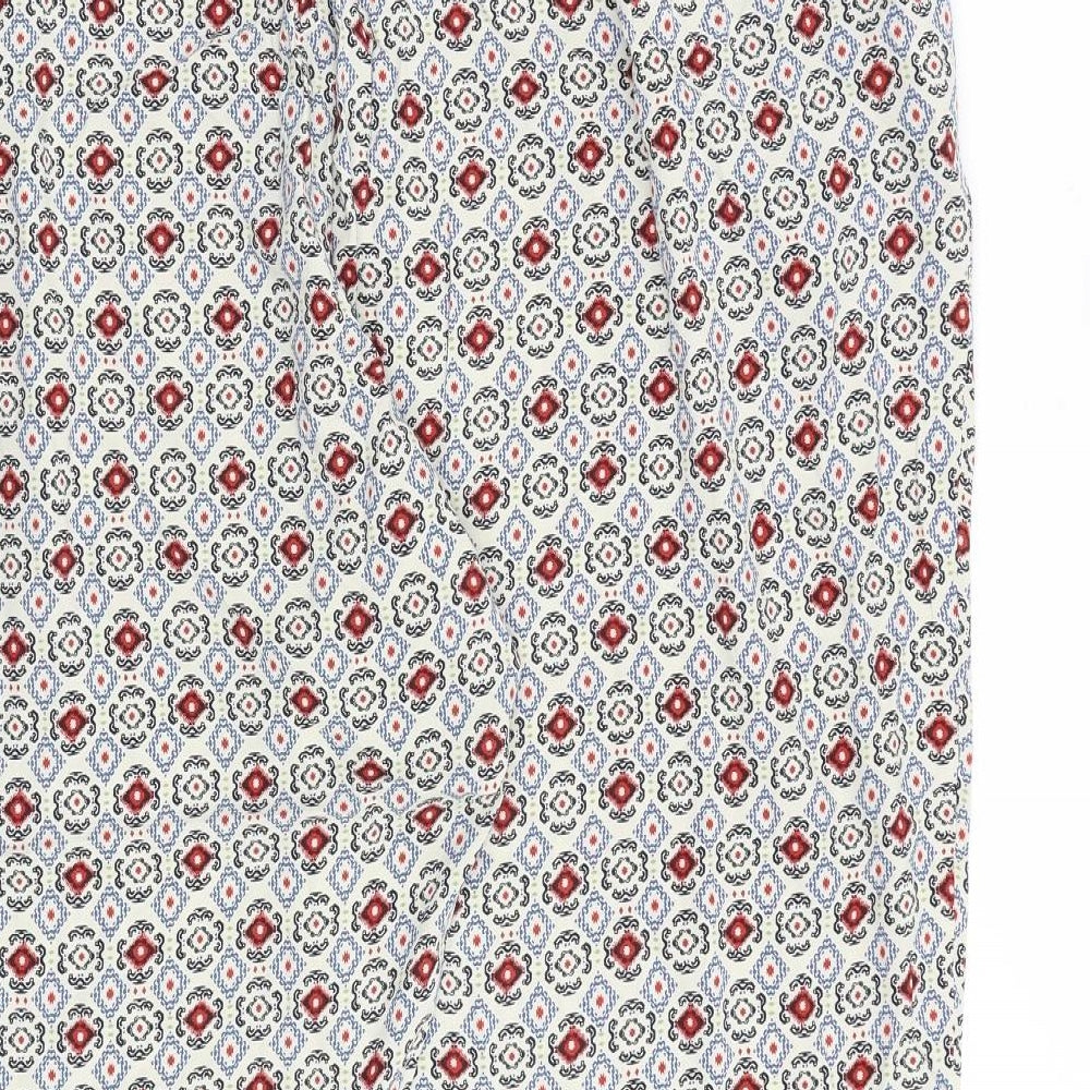 Marks and Spencer Womens Multicoloured Geometric Viscose Trousers Size 24 L20 in Regular