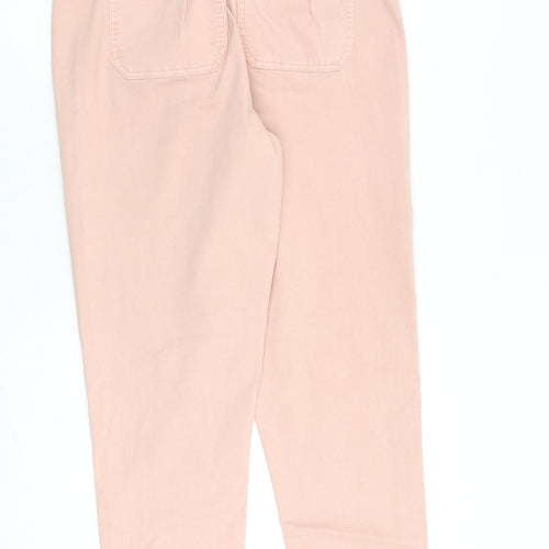 Marks and Spencer Womens Pink Cotton Straight Jeans Size 16 L30 in Regular Zip