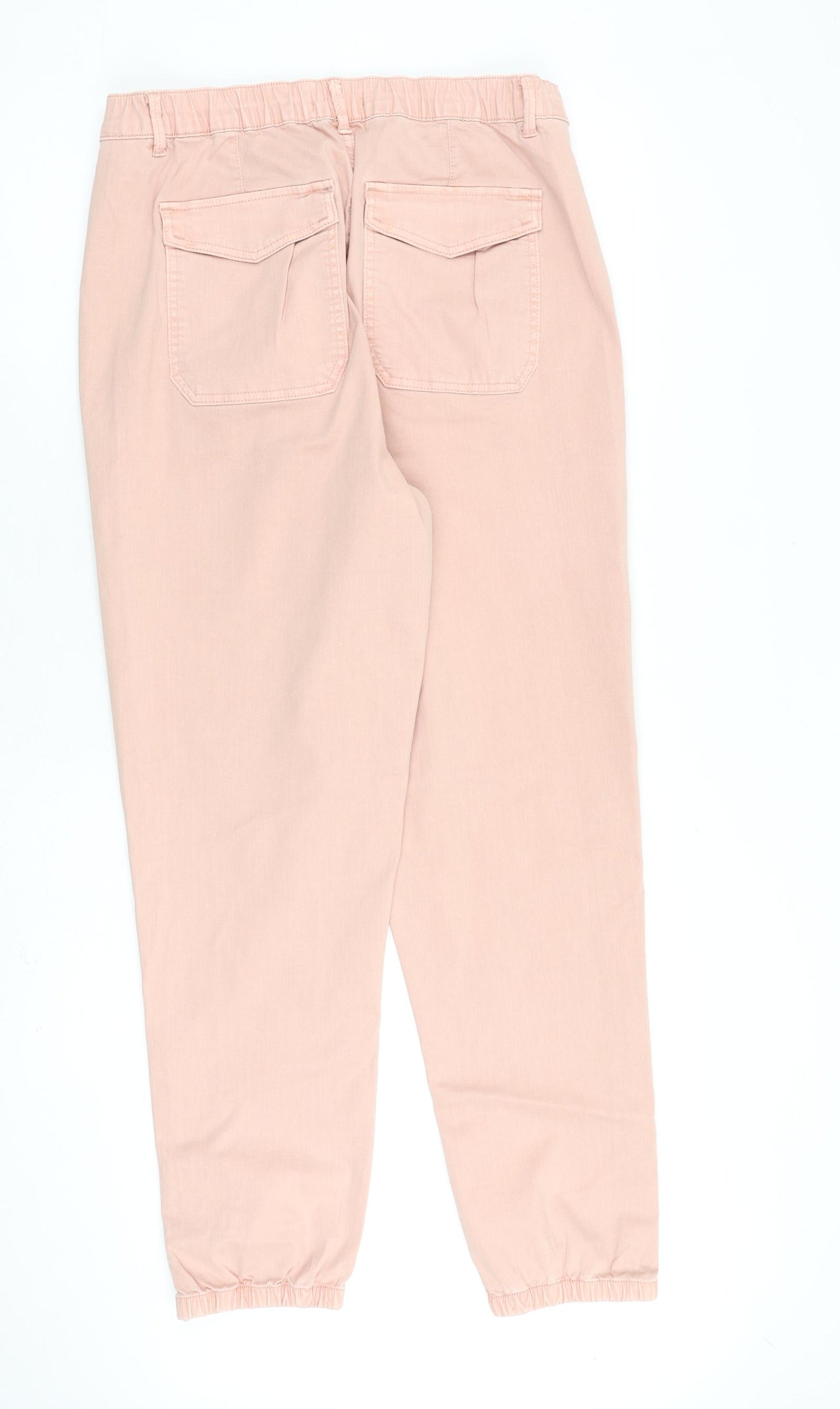 Marks and Spencer Womens Pink Cotton Straight Jeans Size 16 L30 in Regular Zip