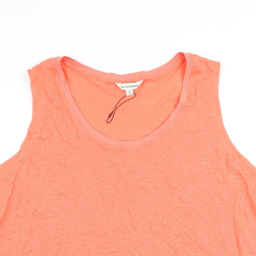 Autograph Womens Pink Flax Basic Tank Size 24 Round Neck