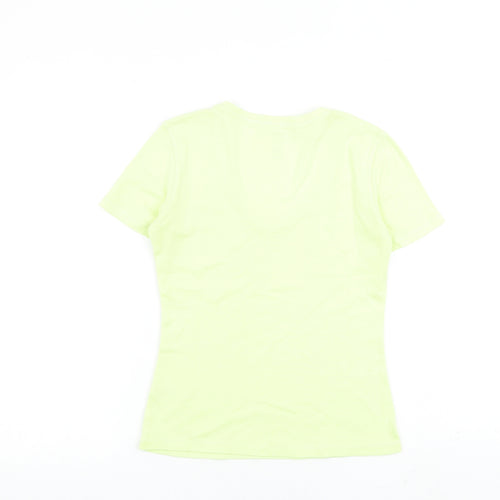Marks and Spencer Womens Yellow 100% Cotton Basic T-Shirt Size 6 V-Neck