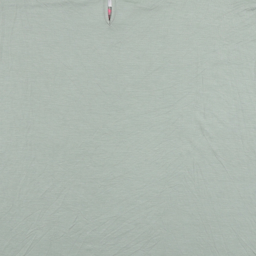 Marks and Spencer Womens Grey Animal Print Polyester Basic T-Shirt Size 24 Round Neck