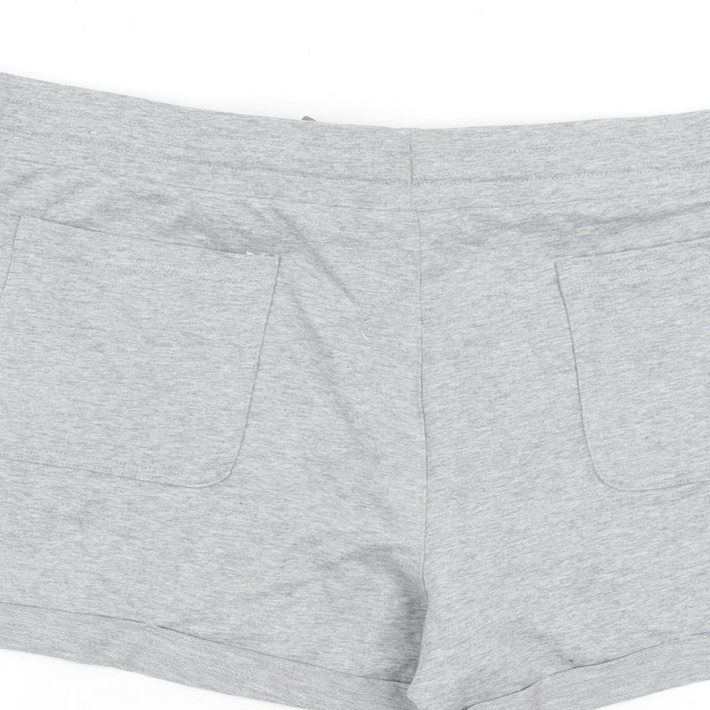Marks and Spencer Womens Grey Cotton Basic Shorts Size 20 L3 in Regular Drawstring