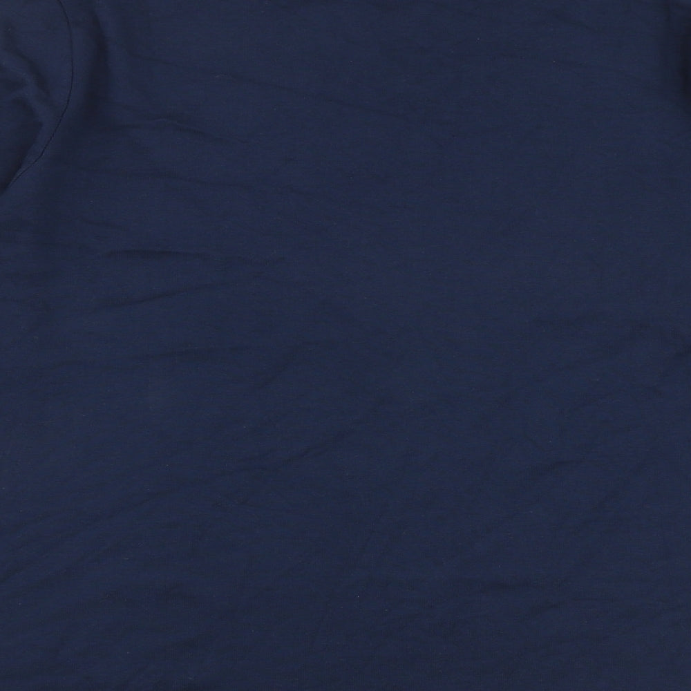 Marks and Spencer Womens Blue 100% Cotton Basic T-Shirt Size 24 Round Neck