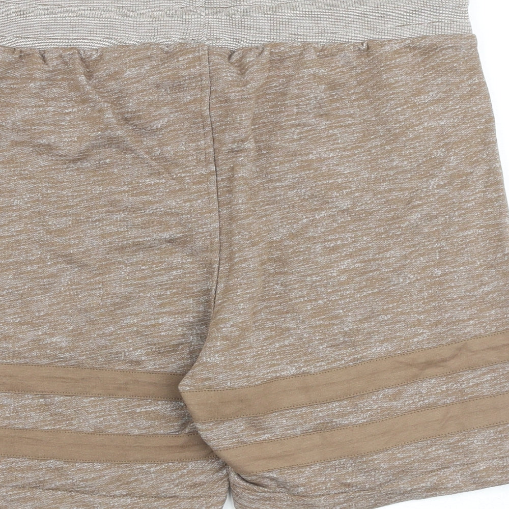 Intense Mens Brown Cotton Bermuda Shorts Size S L6 in Regular Drawstring
