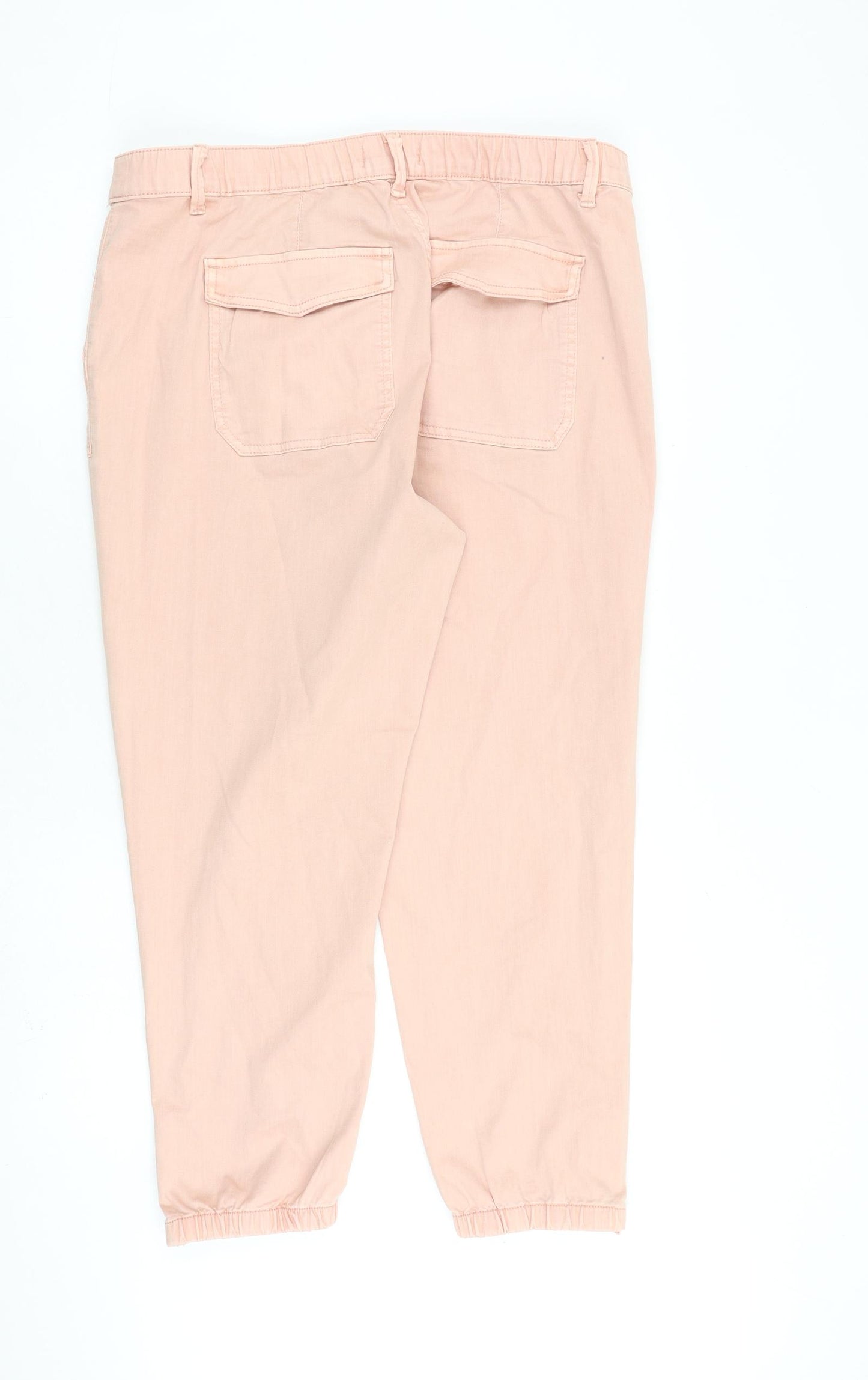 Marks and Spencer Womens Pink Cotton Straight Jeans Size 18 L26 in Regular Zip