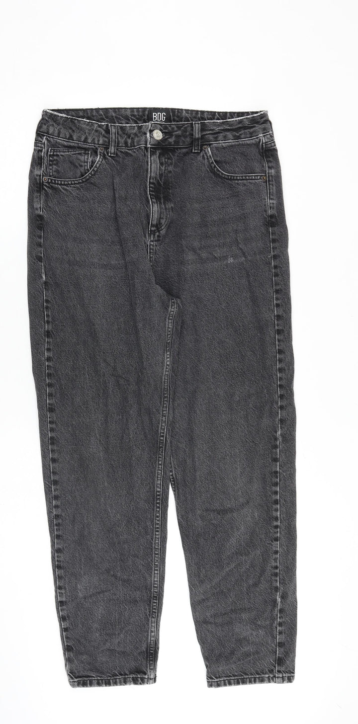 BDG Womens Grey Cotton Mom Jeans Size 32 in L32 in Regular Zip