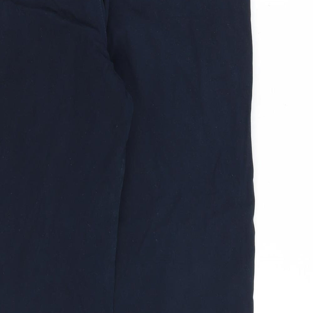 Easy Mens Blue Cotton Chino Trousers Size 32 in L28 in Regular Zip