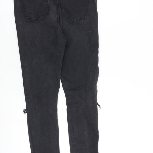 Denim & Co. Womens Grey Cotton Skinny Jeans Size 12 L27 in Regular Zip