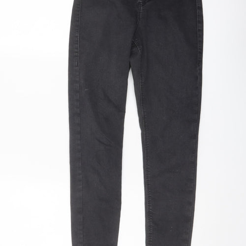 Topshop Womens Grey Cotton Skinny Jeans Size 26 in L26 in Regular Button