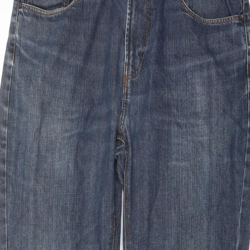 TU Mens Blue Cotton Straight Jeans Size 36 in L30 in Slim Button