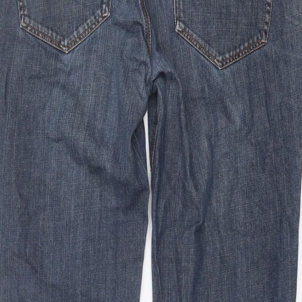 TU Mens Blue Cotton Straight Jeans Size 36 in L30 in Slim Button
