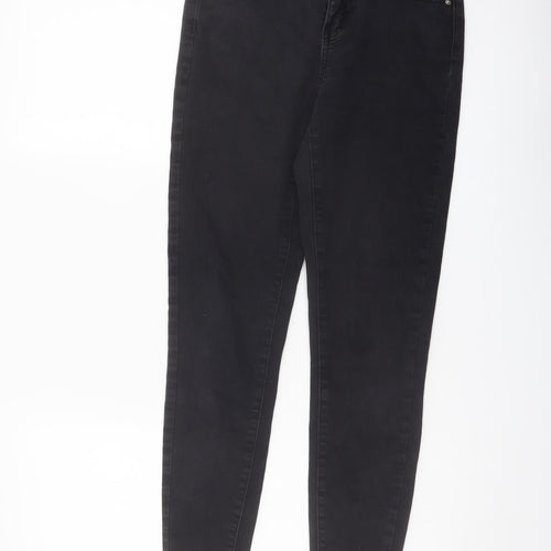 Denim & Co. Womens Grey Cotton Skinny Jeans Size 10 L25 in Regular Button