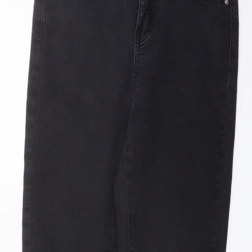 Denim & Co. Womens Grey Cotton Skinny Jeans Size 10 L25 in Regular Button