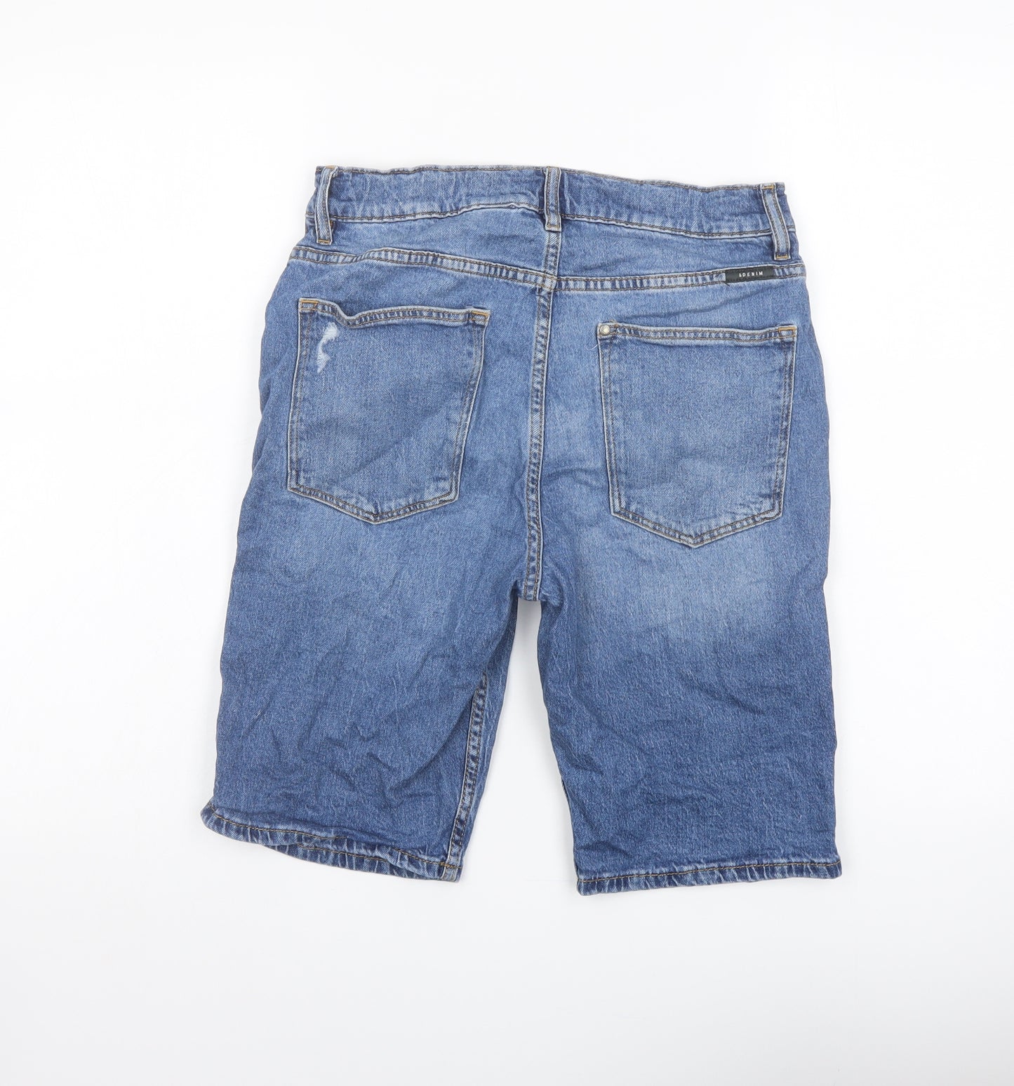 H&M Boys Blue Cotton Bermuda Shorts Size 13-14 Years Regular Zip