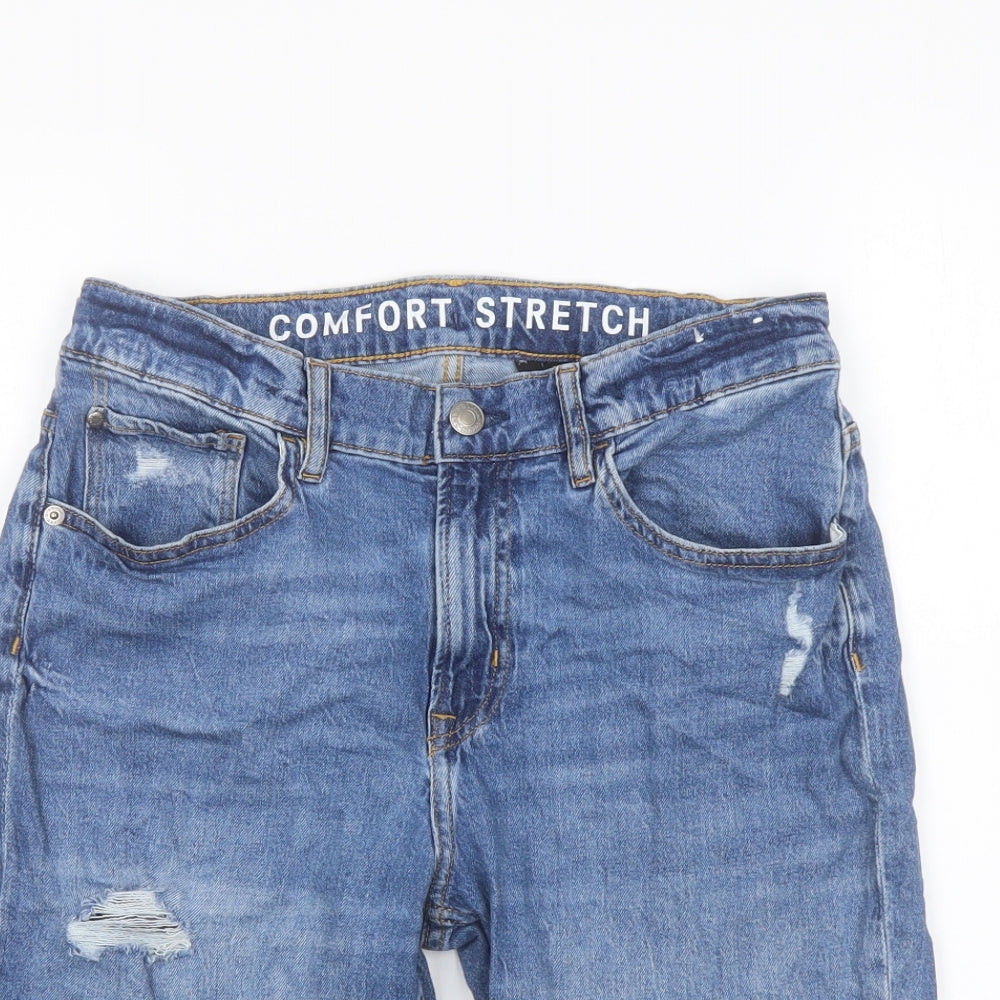 H&M Boys Blue Cotton Bermuda Shorts Size 13-14 Years Regular Zip