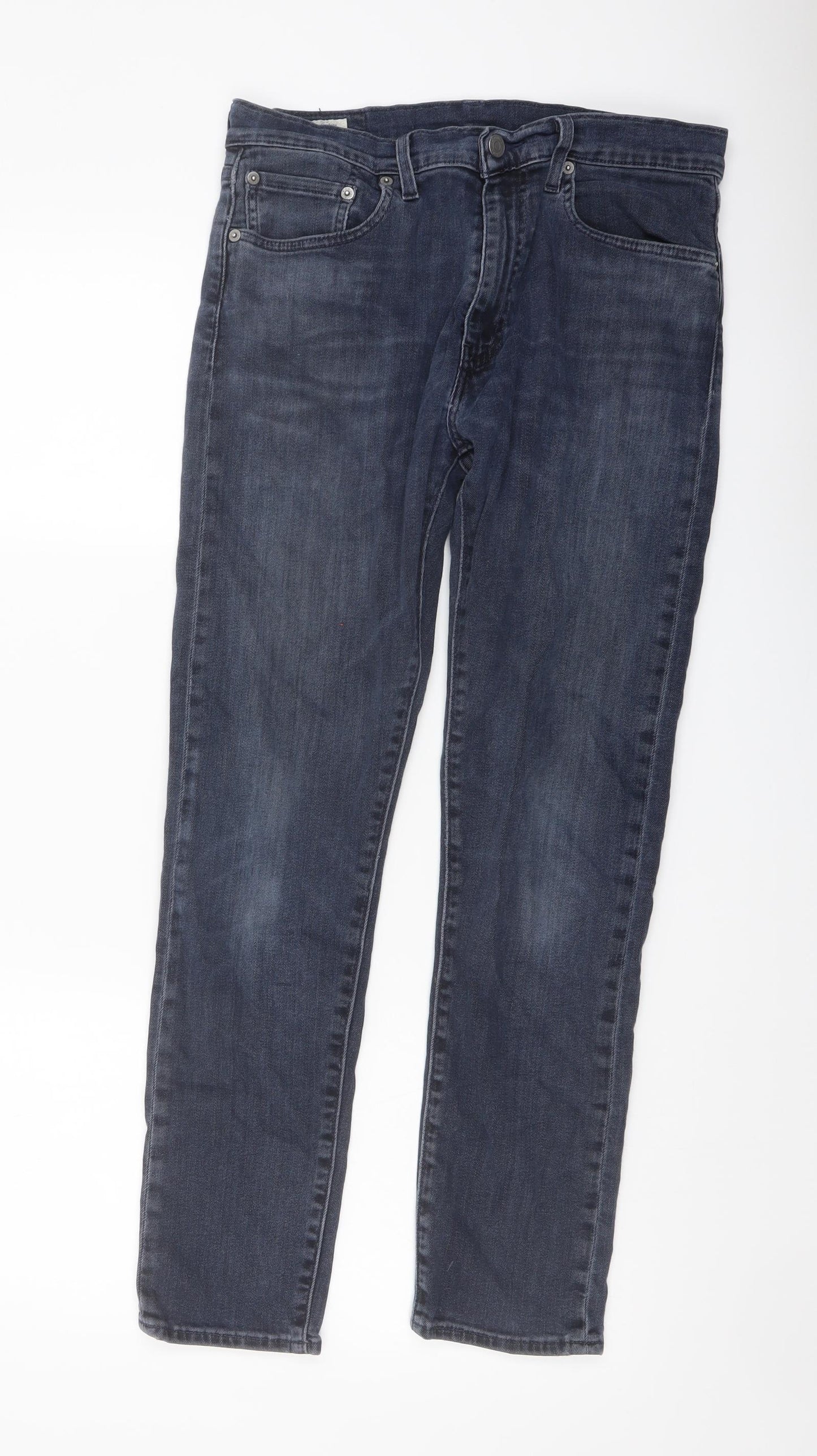 Levi's Mens Blue Cotton Skinny Jeans Size 32 in L30 in Regular Button