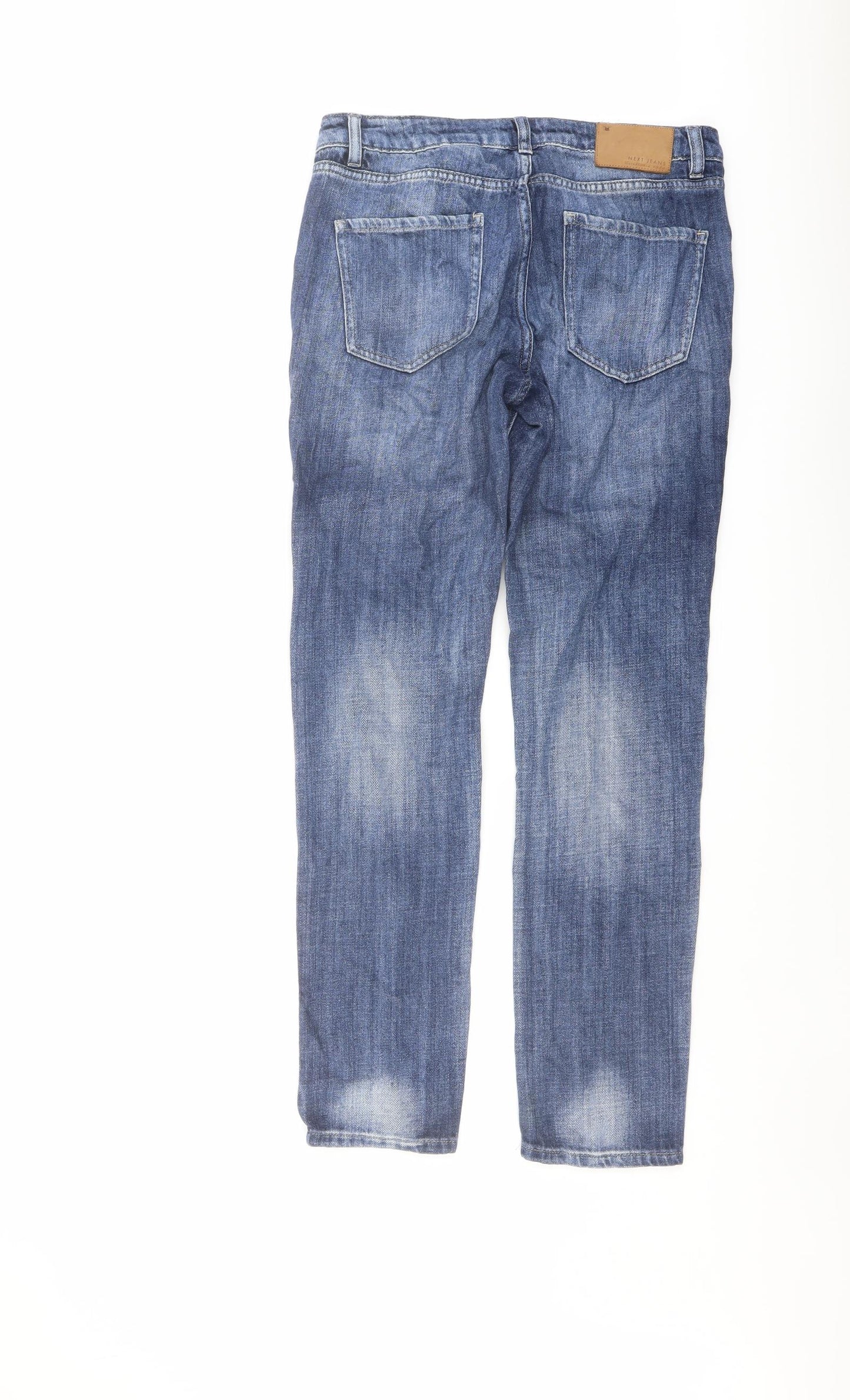 NEXT Womens Blue Cotton Straight Jeans Size 6 L29 in Regular Button