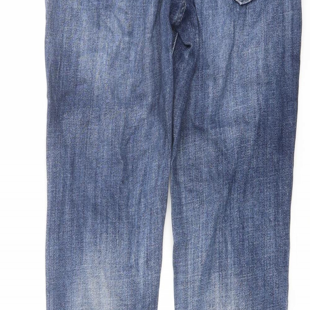 NEXT Womens Blue Cotton Straight Jeans Size 6 L29 in Regular Button