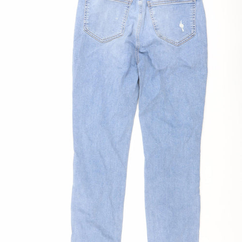 Mint Velvet Womens Blue Cotton Mom Jeans Size 8 L27 in Regular Button