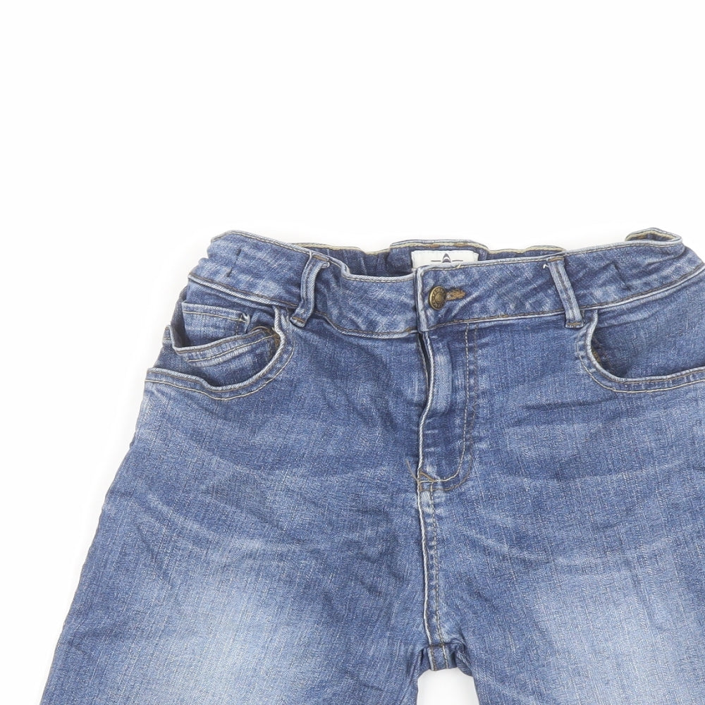 Fat Face Boys Blue Cotton Bermuda Shorts Size 12-13 Years Regular Zip