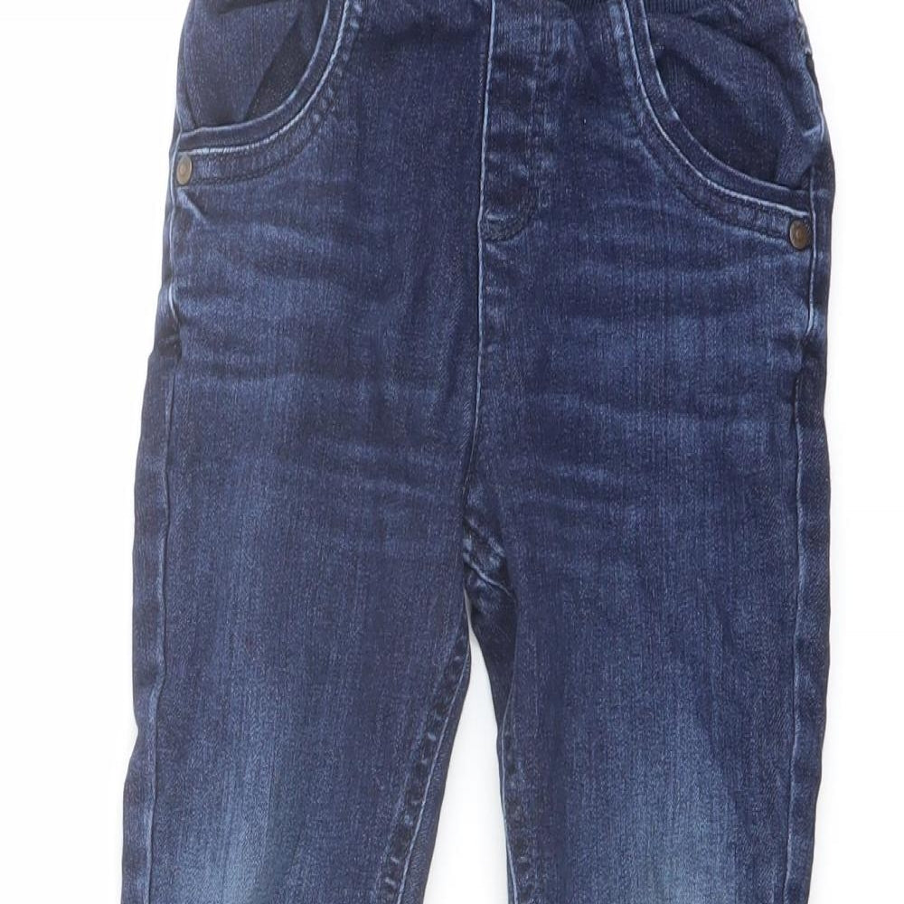 George Boys Blue Cotton Straight Jeans Size 2-3 Years Regular Drawstring