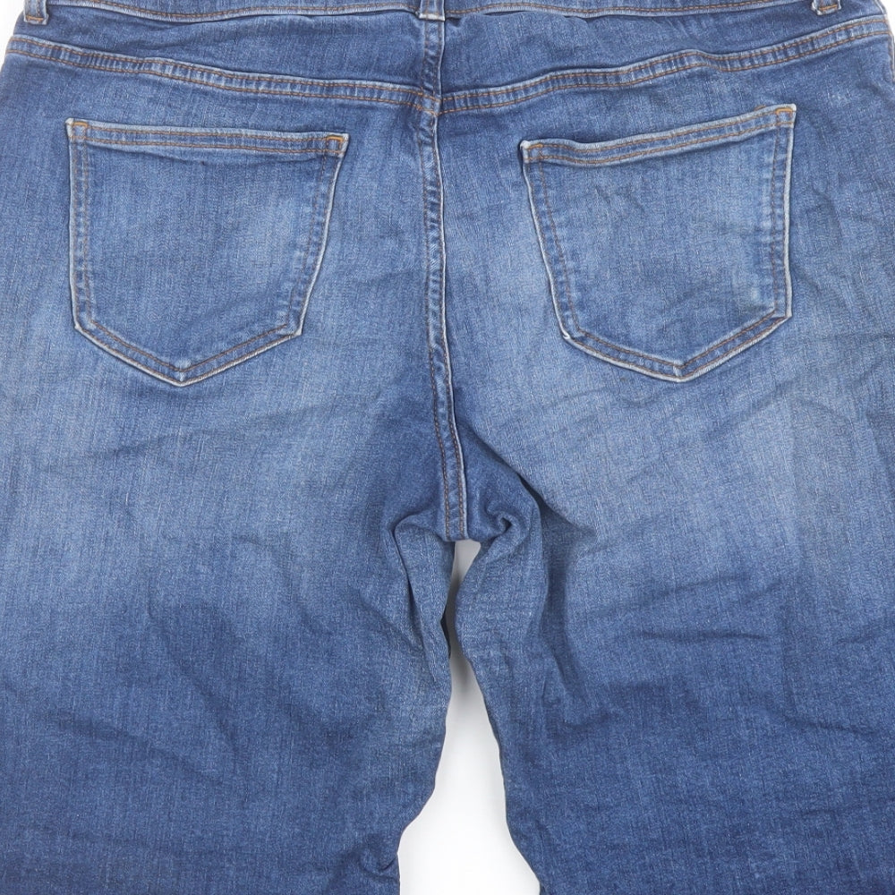 TU Womens Blue Cotton Bermuda Shorts Size 16 L13 in Regular Button