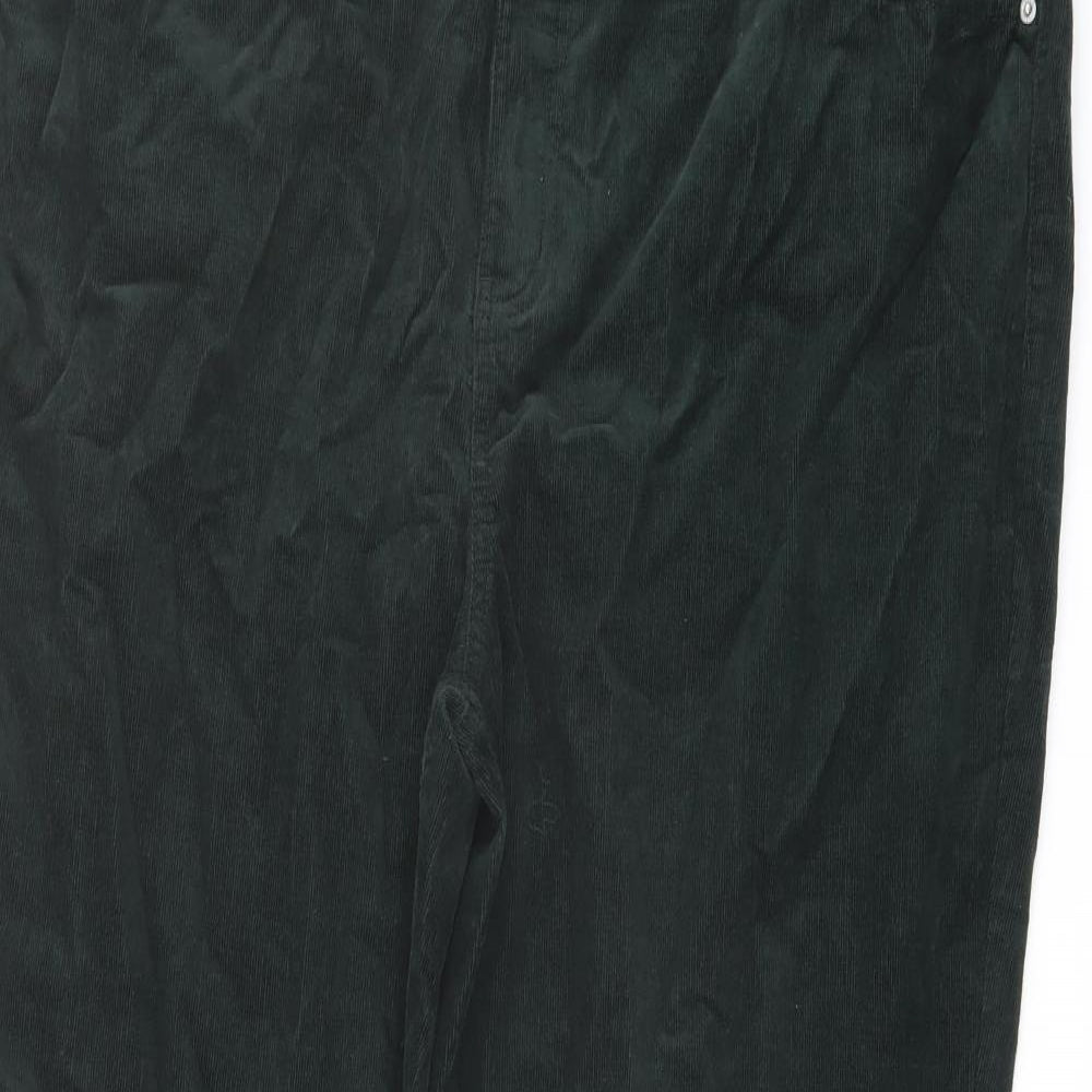 Marks and Spencer Womens Green Cotton Trousers Size 22 L30 in Regular Button
