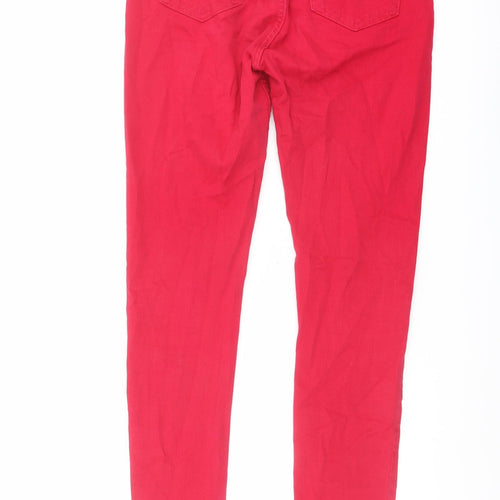 Topshop Womens Pink Cotton Skinny Jeans Size 30 in L32 in Regular Button