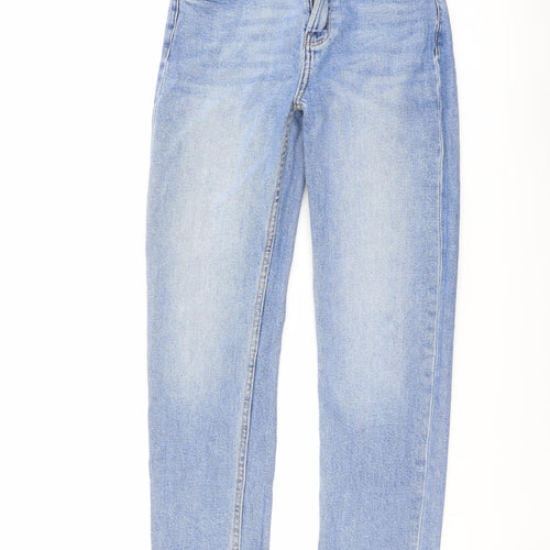 Denim & Co. Womens Blue Cotton Mom Jeans Size 6 L26 in Regular Button