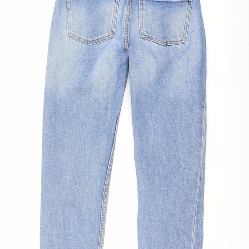 Denim & Co. Womens Blue Cotton Mom Jeans Size 6 L26 in Regular Button