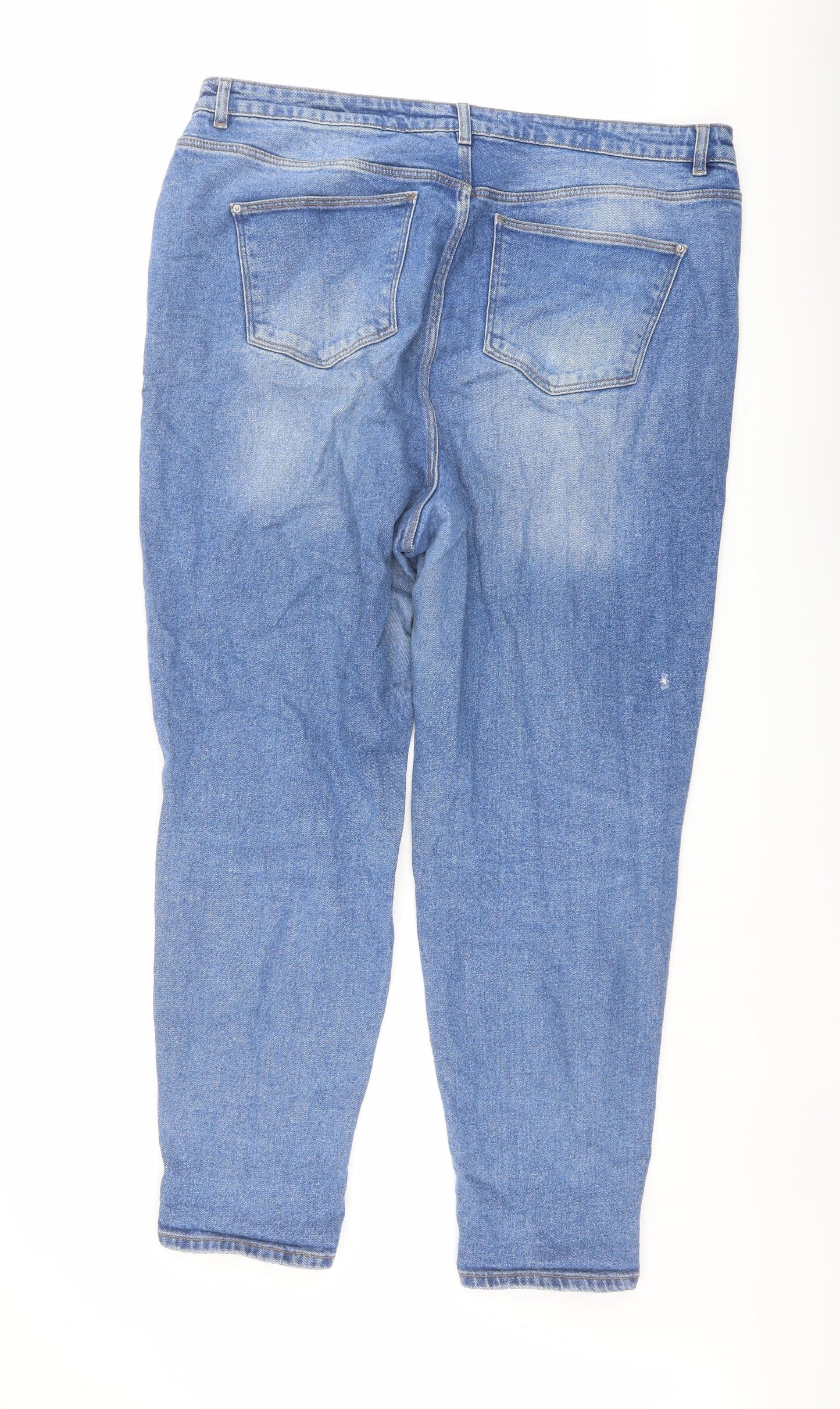 Urban Bliss Womens Blue Cotton Mom Jeans Size 18 L28 in Regular Button
