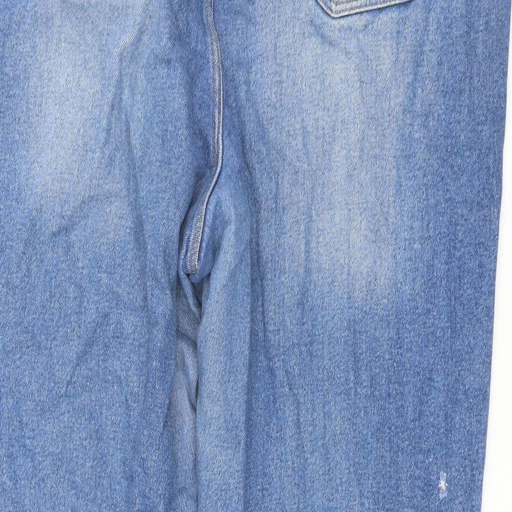 Urban Bliss Womens Blue Cotton Mom Jeans Size 18 L28 in Regular Button