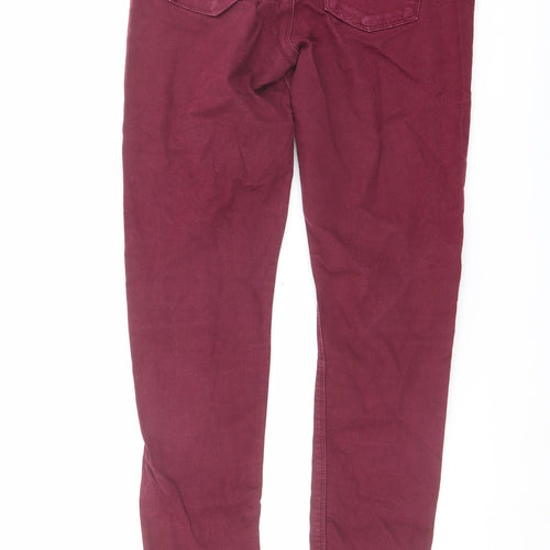 Oasis Womens Purple Cotton Skinny Jeans Size 10 L27 in Regular Button