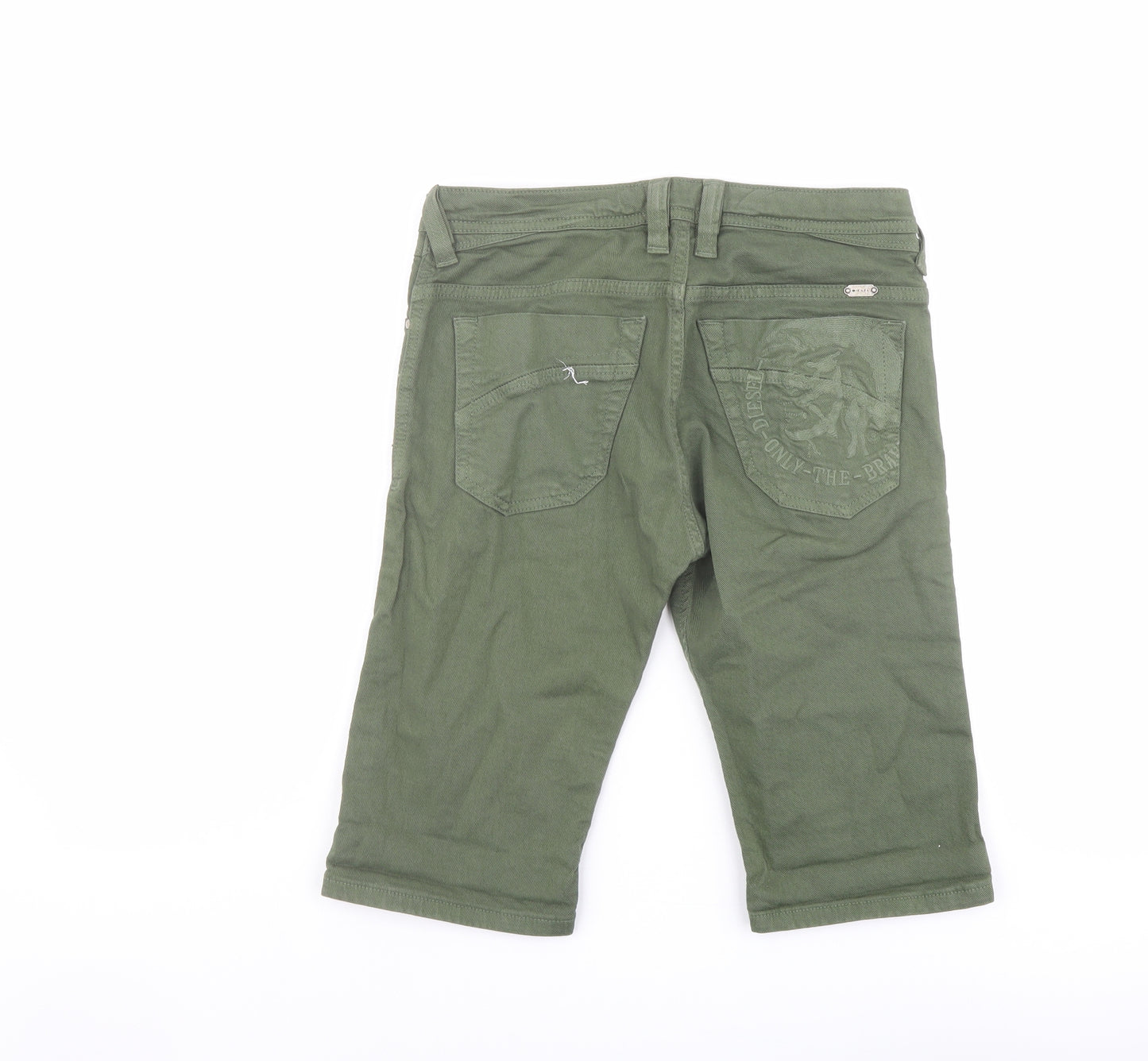Diesel Womens Green Cotton Bermuda Shorts Size 12 L12 in Regular Button