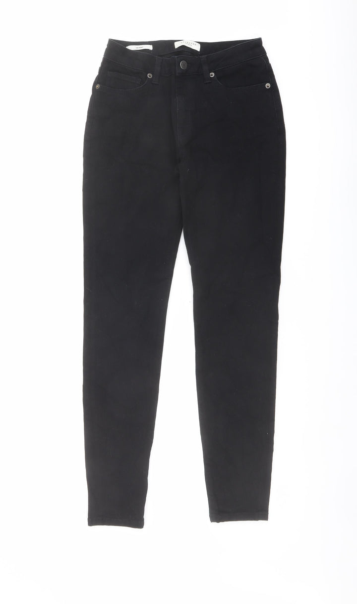 Selected Womens Black Cotton Skinny Jeans Size 28 in L28 in Regular Button