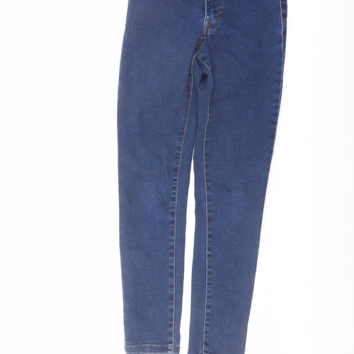 Mango Girls Blue Cotton Skinny Jeans Size 10 Years Regular Button