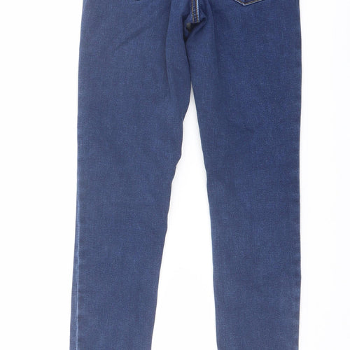 Mango Girls Blue Cotton Skinny Jeans Size 10 Years Regular Button