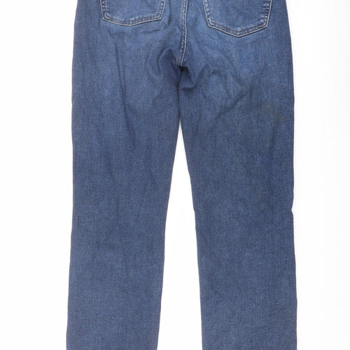 Uniqlo Womens Blue Cotton Straight Jeans Size 24 in L29 in Regular Button