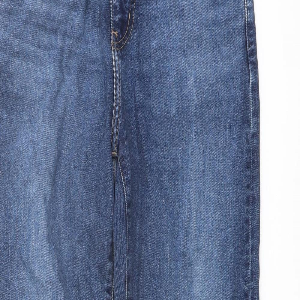 Uniqlo Womens Blue Cotton Straight Jeans Size 24 in L29 in Regular Button