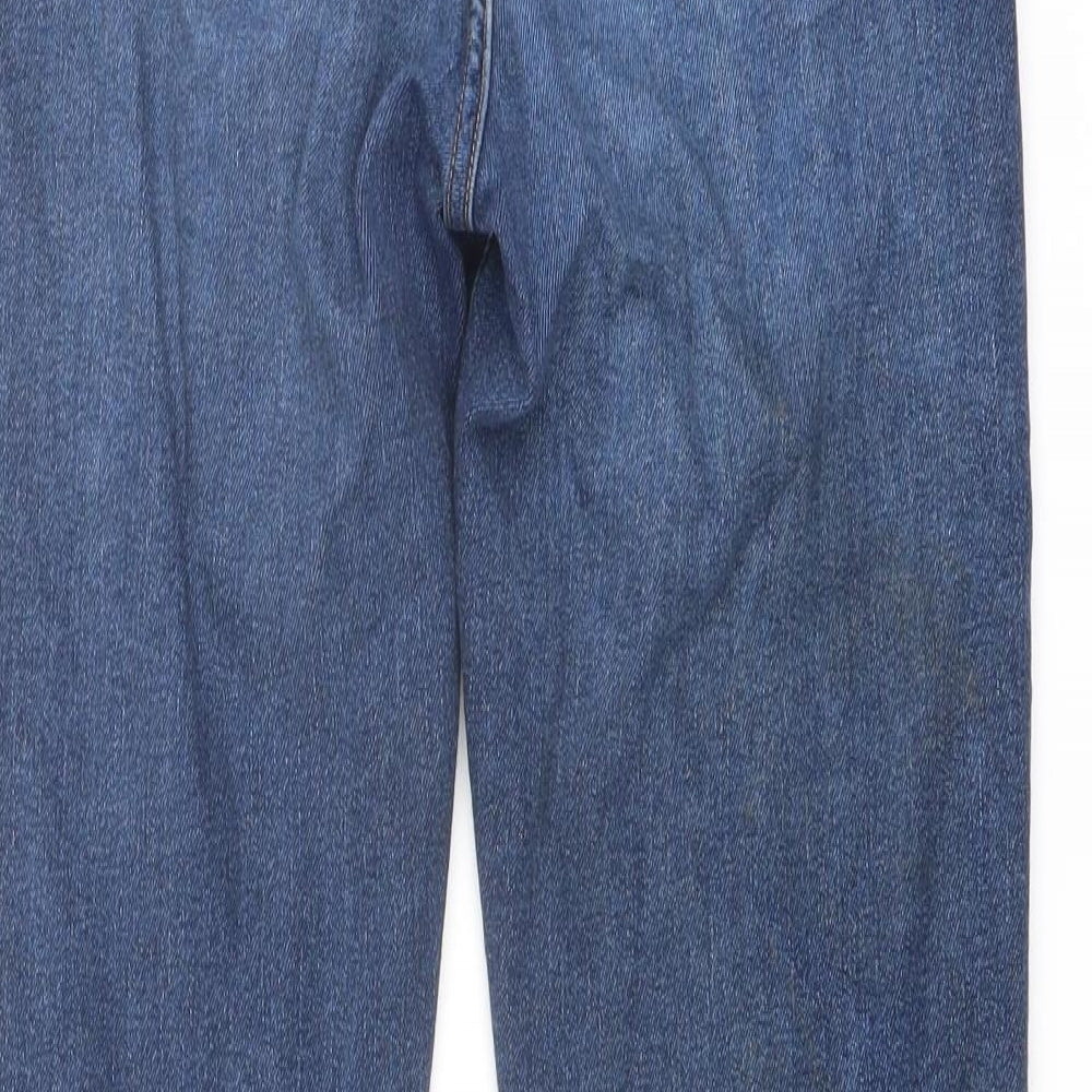 Uniqlo Womens Blue Cotton Straight Jeans Size 24 in L29 in Regular Button