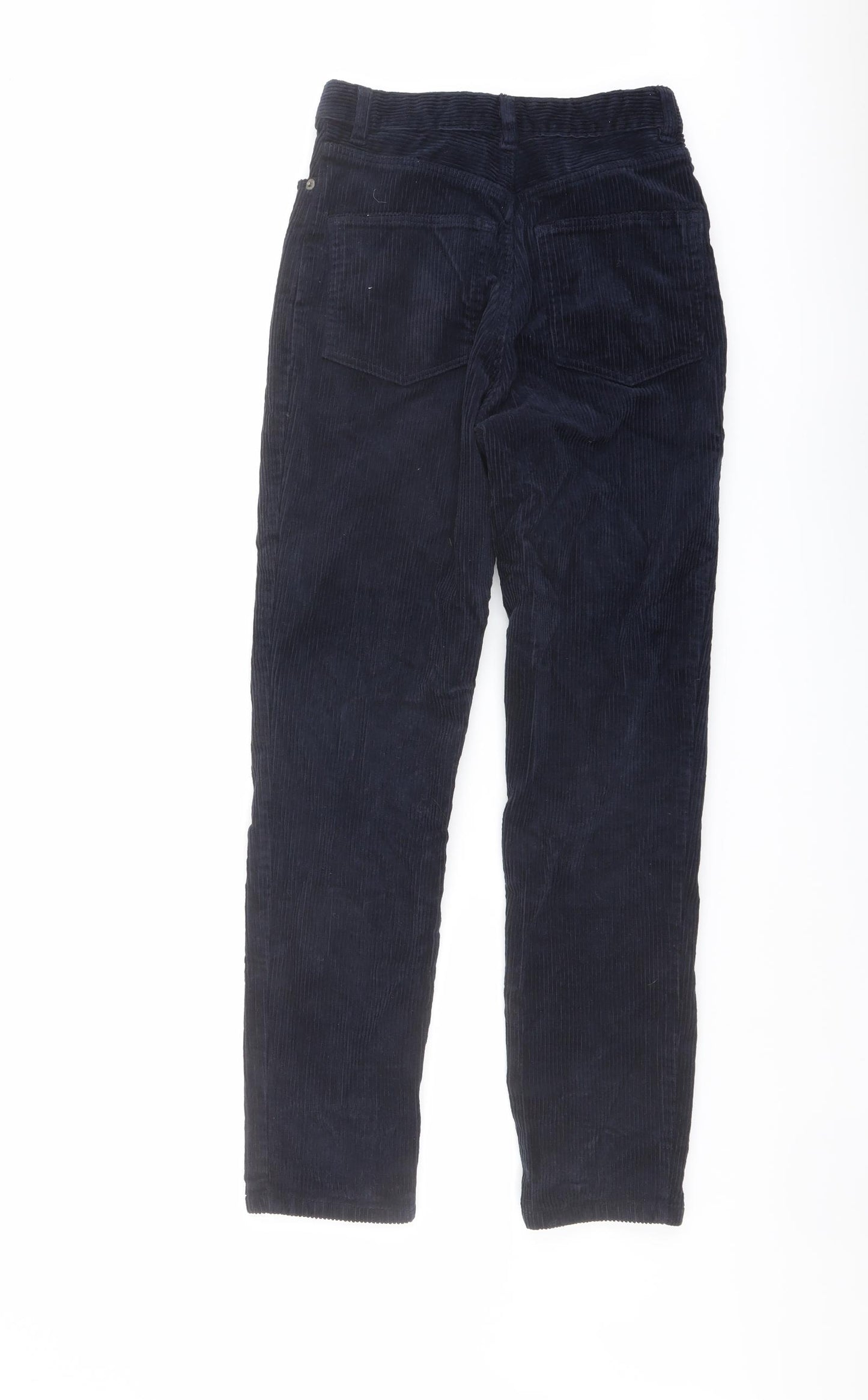 Monki Womens Blue Cotton Trousers Size 24 in L26 in Regular Button