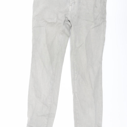Zara Womens Green Cotton Straight Jeans Size 8 L26 in Regular Button