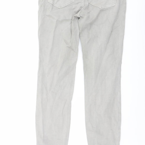 Zara Womens Green Cotton Straight Jeans Size 8 L26 in Regular Button
