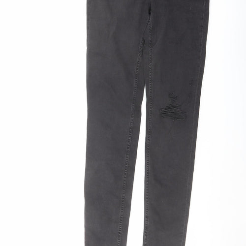H&M Womens Grey Cotton Skinny Jeans Size 28 in L31 in Regular Button