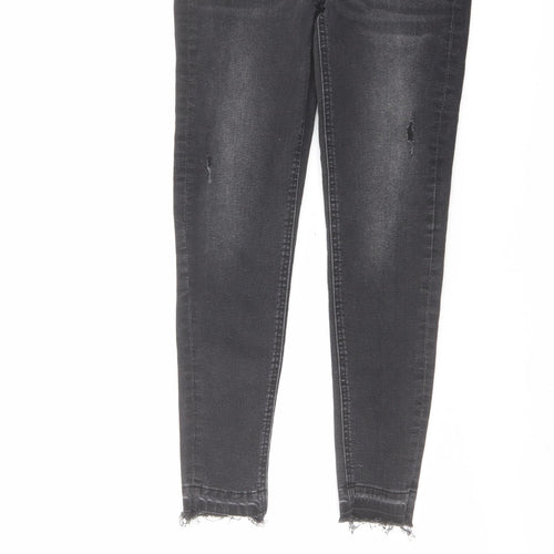 Marks and Spencer Girls Grey Cotton Skinny Jeans Size 10-11 Years Regular Button